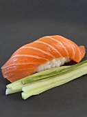 Nigiri-sushi with salmon