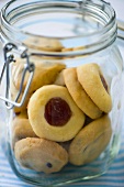 Cookies & Husarenkrapfen (German cookies) in a preserving jar