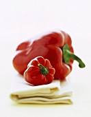 Red peppers on napkin