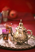 Ginger punch in glasses and silver jug