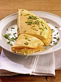 Cheese, onion and chive omelette