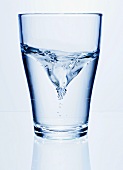 Swirling water in glass