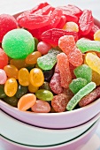 Assorted jelly sweets in a bowl