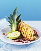 Grilled pineapple with ginger dip