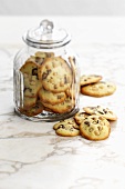 Biscuits in and beside jar