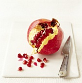 A pomegranate, cut open