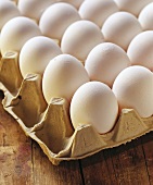 White eggs in egg box