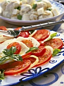 Tomatoes with mozzarella