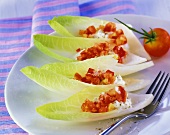 Chicory filled with tomatoes and soft cheese