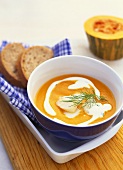 Pumpkin soup with cod and cream