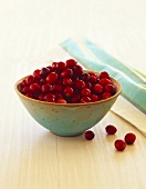 Cranberries in blue bowl