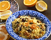 Sweet couscous with fruit and pistachios