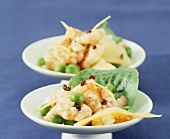 Shrimps with peas