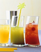 Fruit drinks with alcohol: Sundeck, Shrek and Kon Tiki