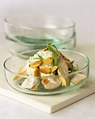 Chicken fillet with yoghurt and flaked almonds