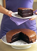 Chocolate cake with coffee cream