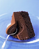 A piece of chocolate mousse cake