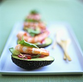 Avocado with shrimps