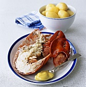 Lobster with mayonnaise and potatoes