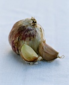 One garlic bulb and two garlic cloves