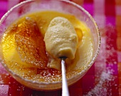 Crème brulee in small bowl