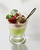 Avocado and raspberry trifle