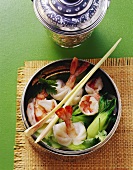 Shrimps with pak choi