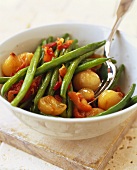 Green beans with shallots and bacon