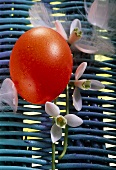 Red Easter egg with decoration
