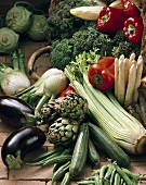 Still life with fresh vegetables