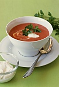 Tomato soup with sour cream