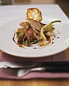 Braised shoulder of kid with fennel