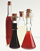 Four bottles of herb vinegar