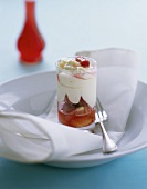 Rhubarb and cream dessert