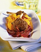Lamb cutlets with mashed sweet potato