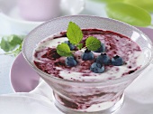 Buttermilk jelly with blueberries