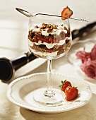 Strawberry trifle with nuts