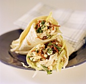 Filled chicken wraps