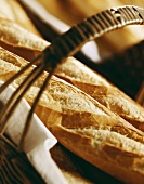 Baguettes in basket