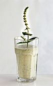 A glass of minted yoghurt drink