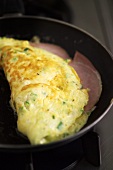 Ham omelette with herbs