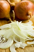 Brown onions, sliced and whole