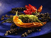 Pepper and chillies, dried