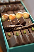 Assorted chocolates in a box