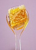 Honeycomb on a spoon