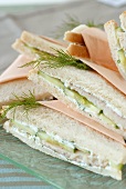 Cucumber sandwiches with dill