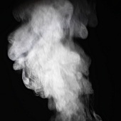 Steam against a black background