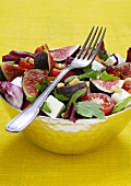 Mediterranean salad with figs and sheep's cheese