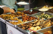Assorted dishes on a street stall (Malaysia)