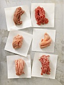 Various types of mince